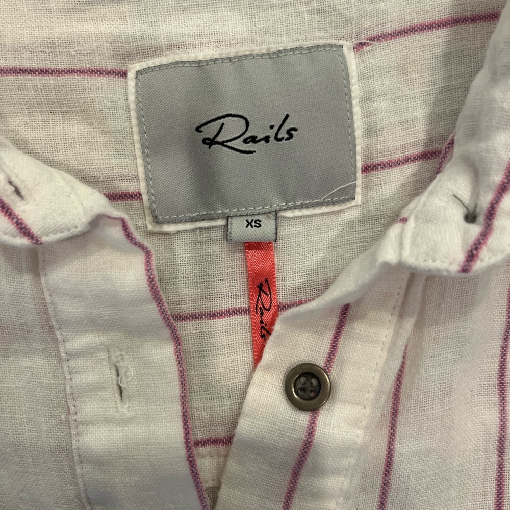 Rails X Free People Charli Button Down Linen Berr… - image 8